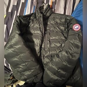 Canada Goose Men's Black Quilted Down Puffer Jacket with Chest Zip Pocket